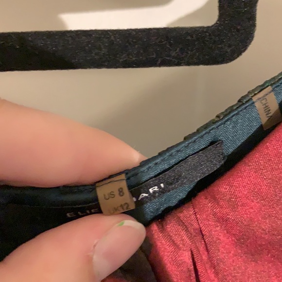 Elie Tahari Silk Wool Cotton Elastane Red Blue Olive Gray Floral Sheath Dress - Picture 5 of 15